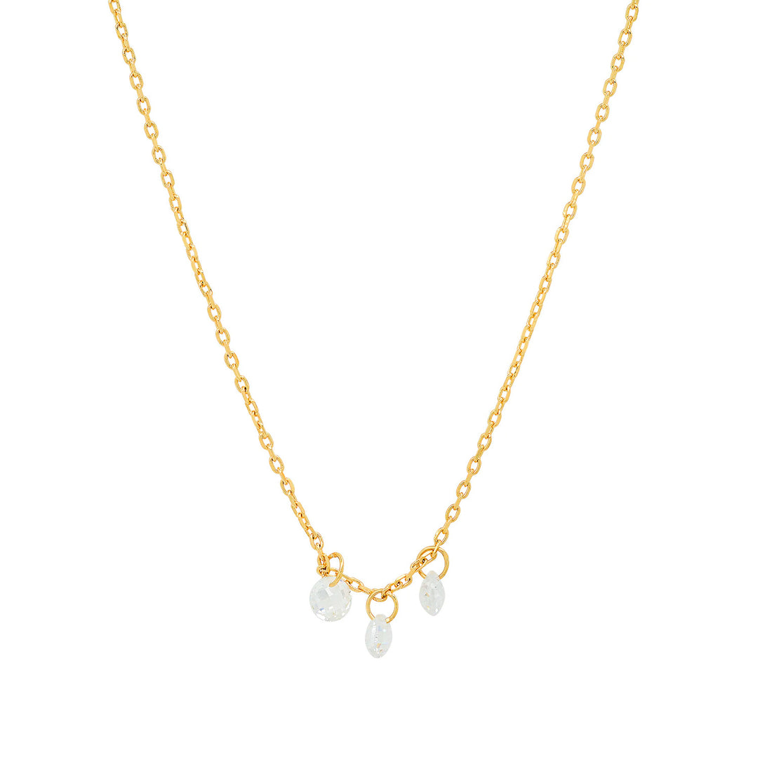 Delicate Chain Necklace With Three Floating Stones