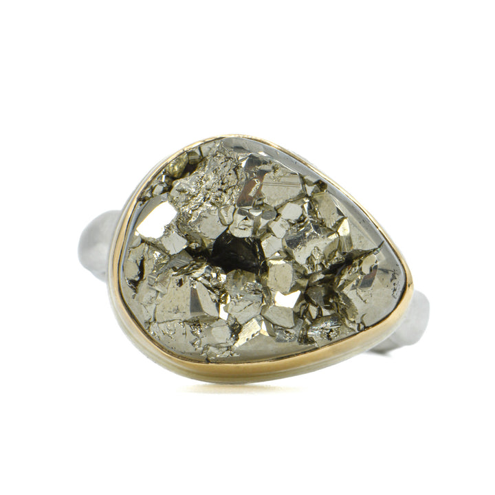 Surface Cut Pyrite Ring