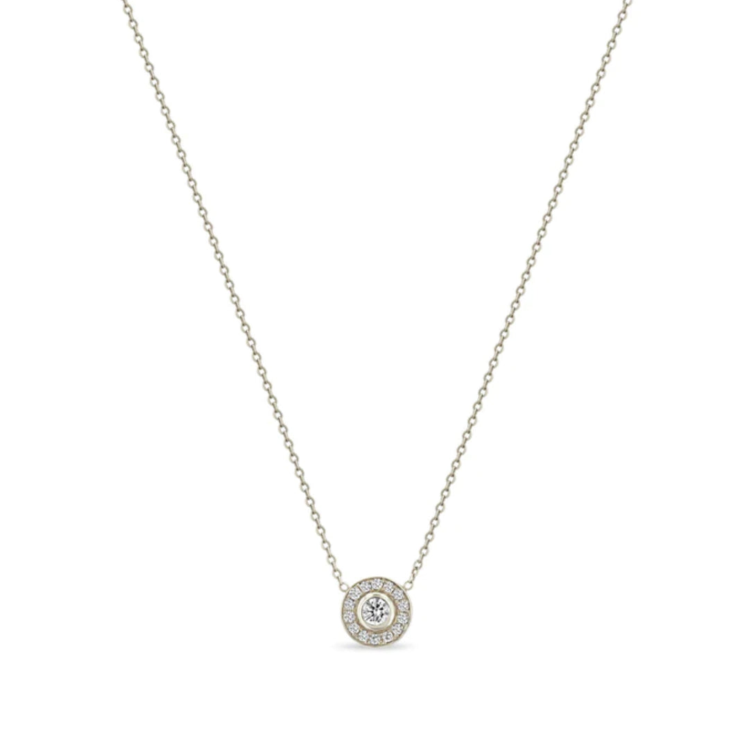 Round Diamond Halo Necklace