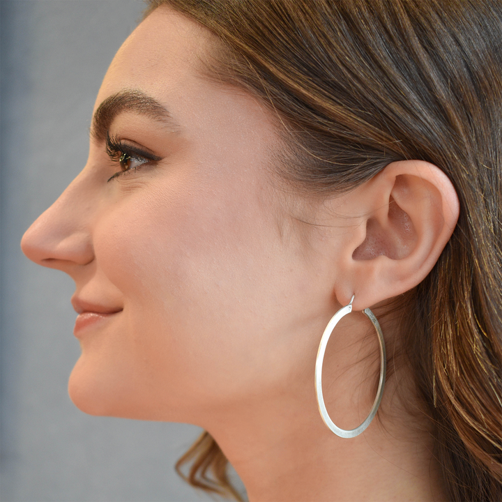 Large Flat Hoop Earrings