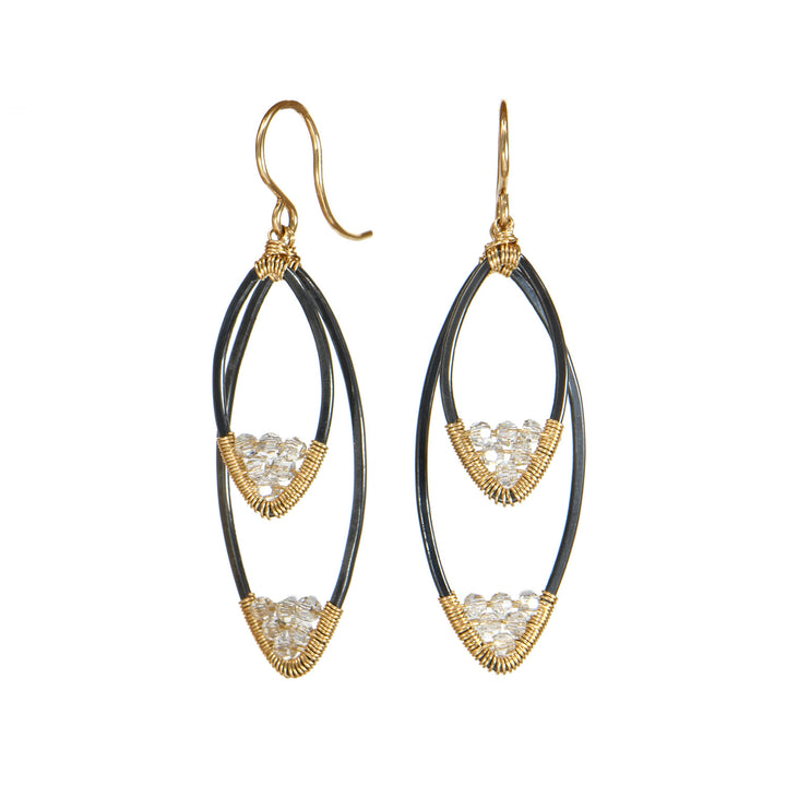 Double Marquise Crystal Drop Earring