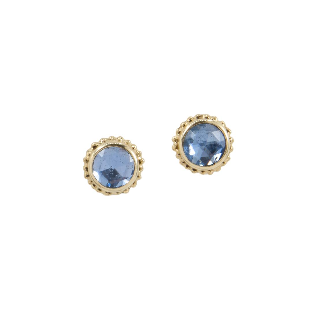 Blue Sapphire Post Earrings