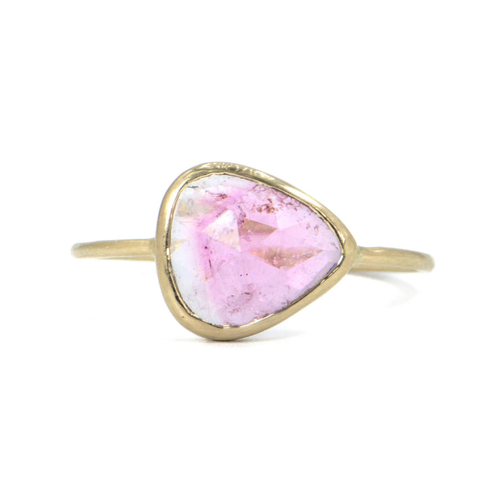 Rose Cut Pink Tourmaline Ring