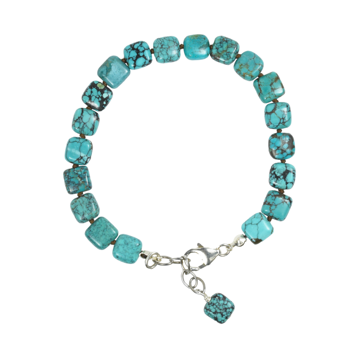 Square Turquoise Bead Bracelet