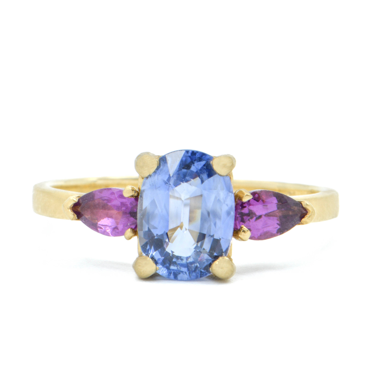 Facet Sapphire Garnet Ring