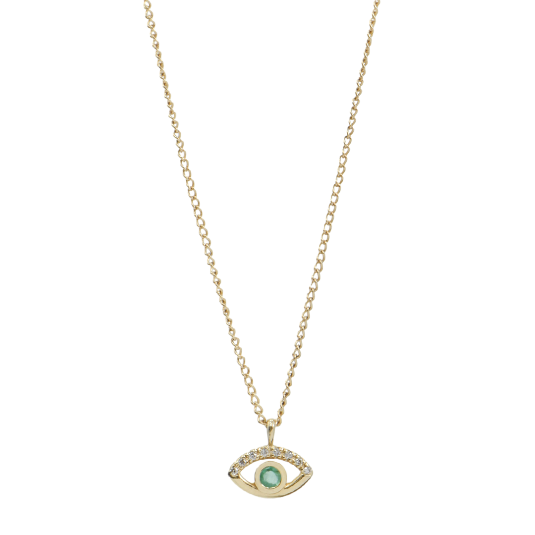 Emerald Wink Eye Necklace