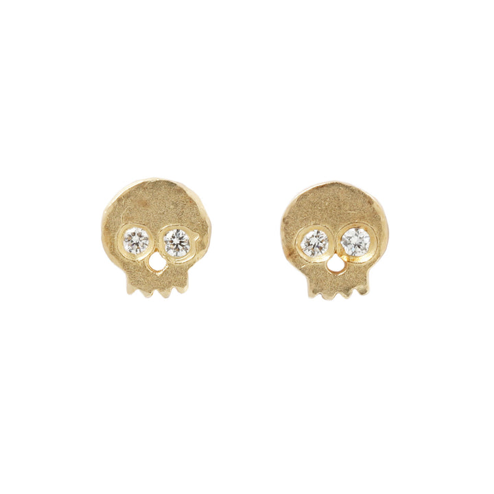 Diamond Eyes Skull Post Earrings