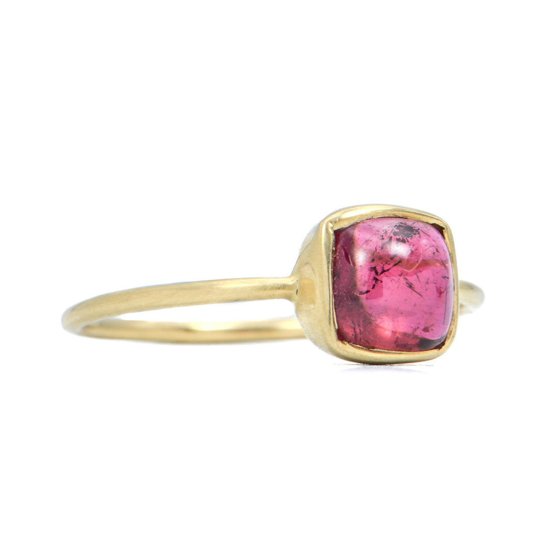 Cabochon Pink Tourmaline Ring