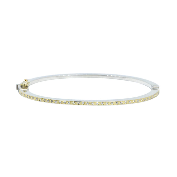 1.8mm Adam Yellow Gold All Diamond Bangle Bracelet