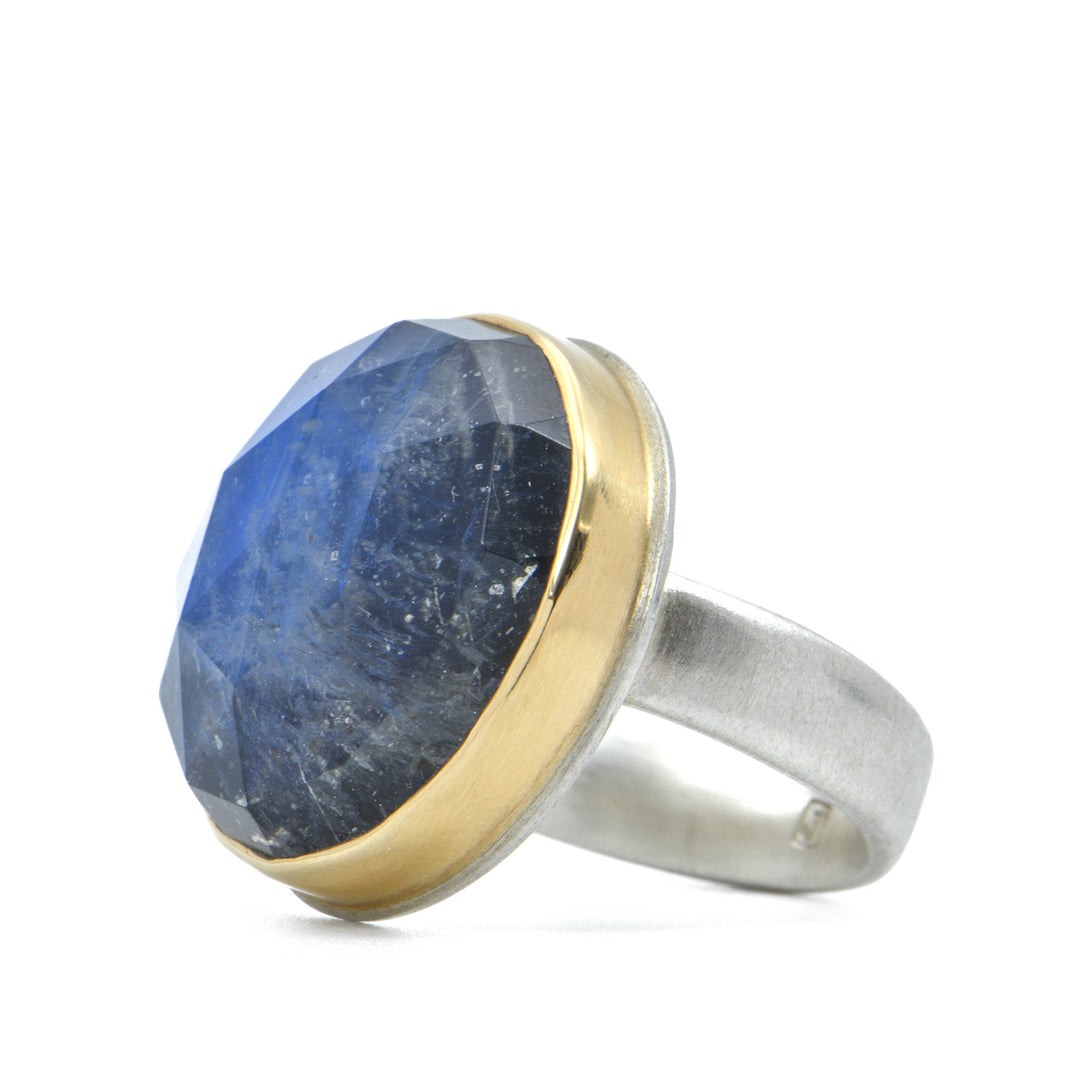 Round Blue Moonstone Ring