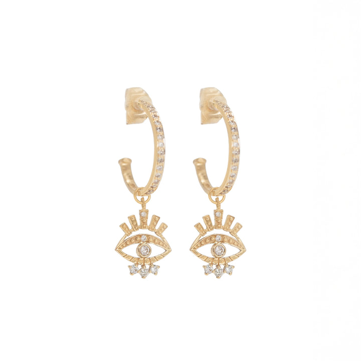 Sun Eye Diamond Hoop Earrings