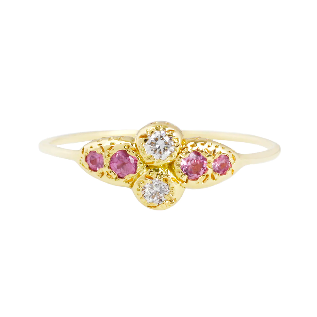 Pink Sapphire Mariposa Ring