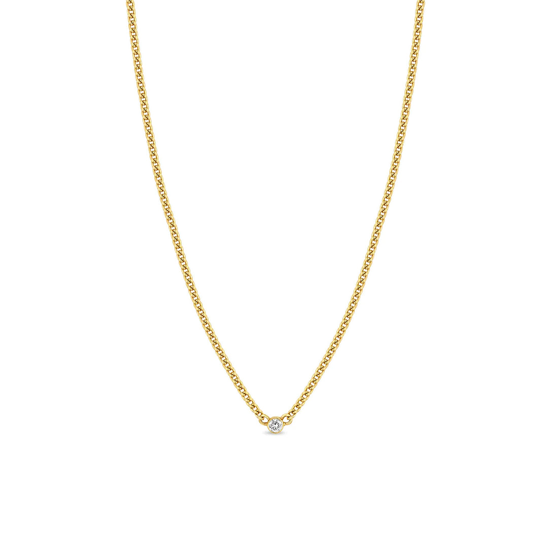 Diamond Bezel XS Curb Chain Necklace