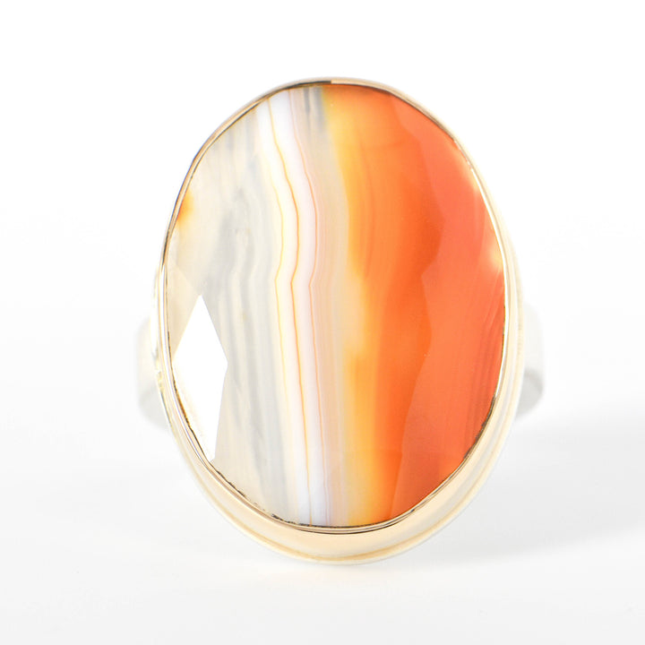 Oval Rose Cut Carnelian Ring