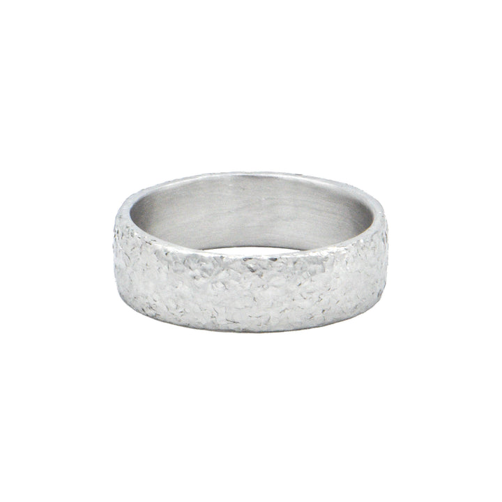 6mm Textured Sterling Silver Band