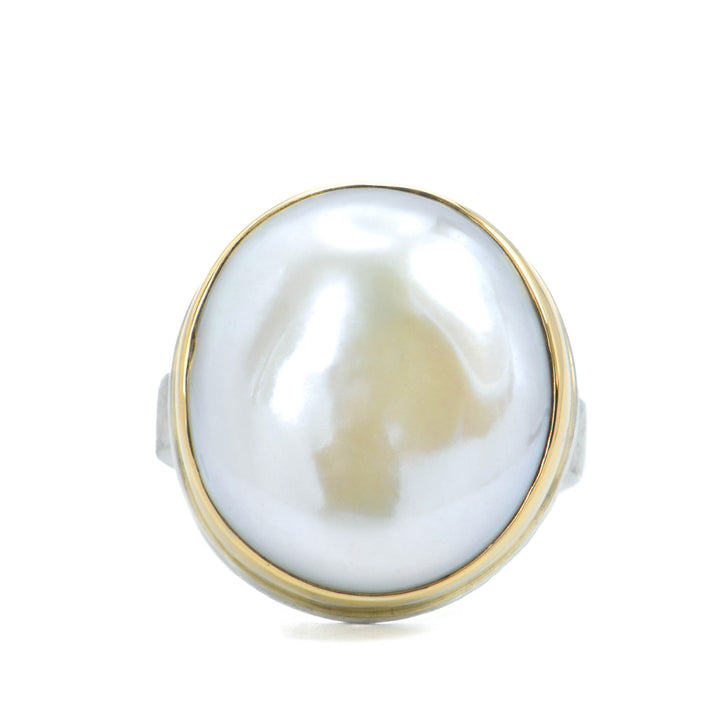Round White Pearl Ring