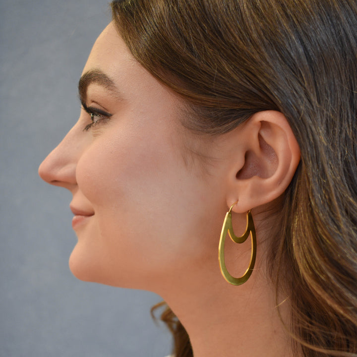 Double Oval Hoop Earrings