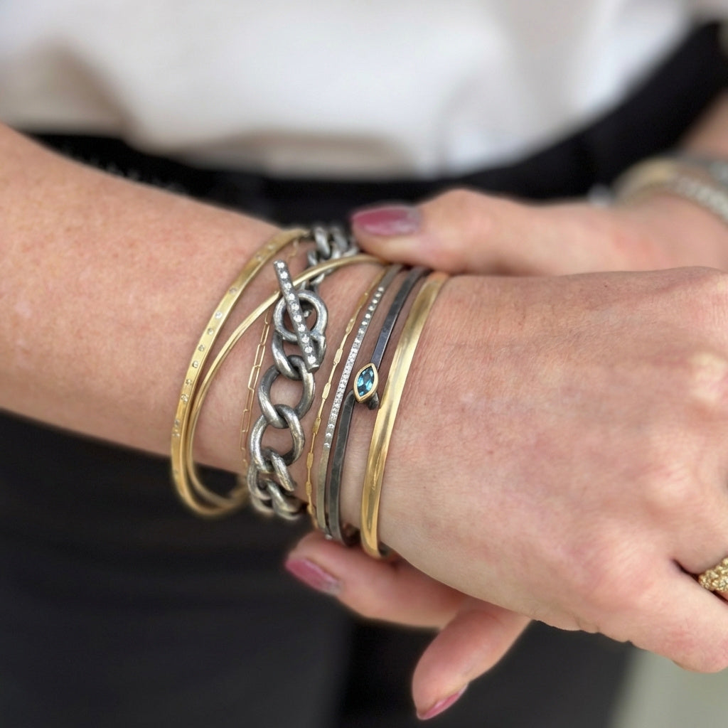 Marquise Aquamarine Hook Bracelet