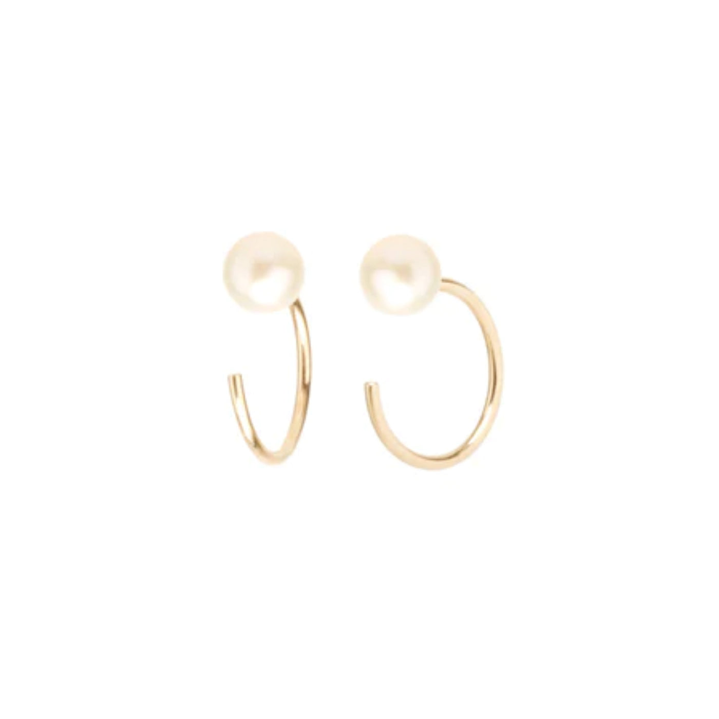 Pearl Reverse Huggie Hoop Earrings