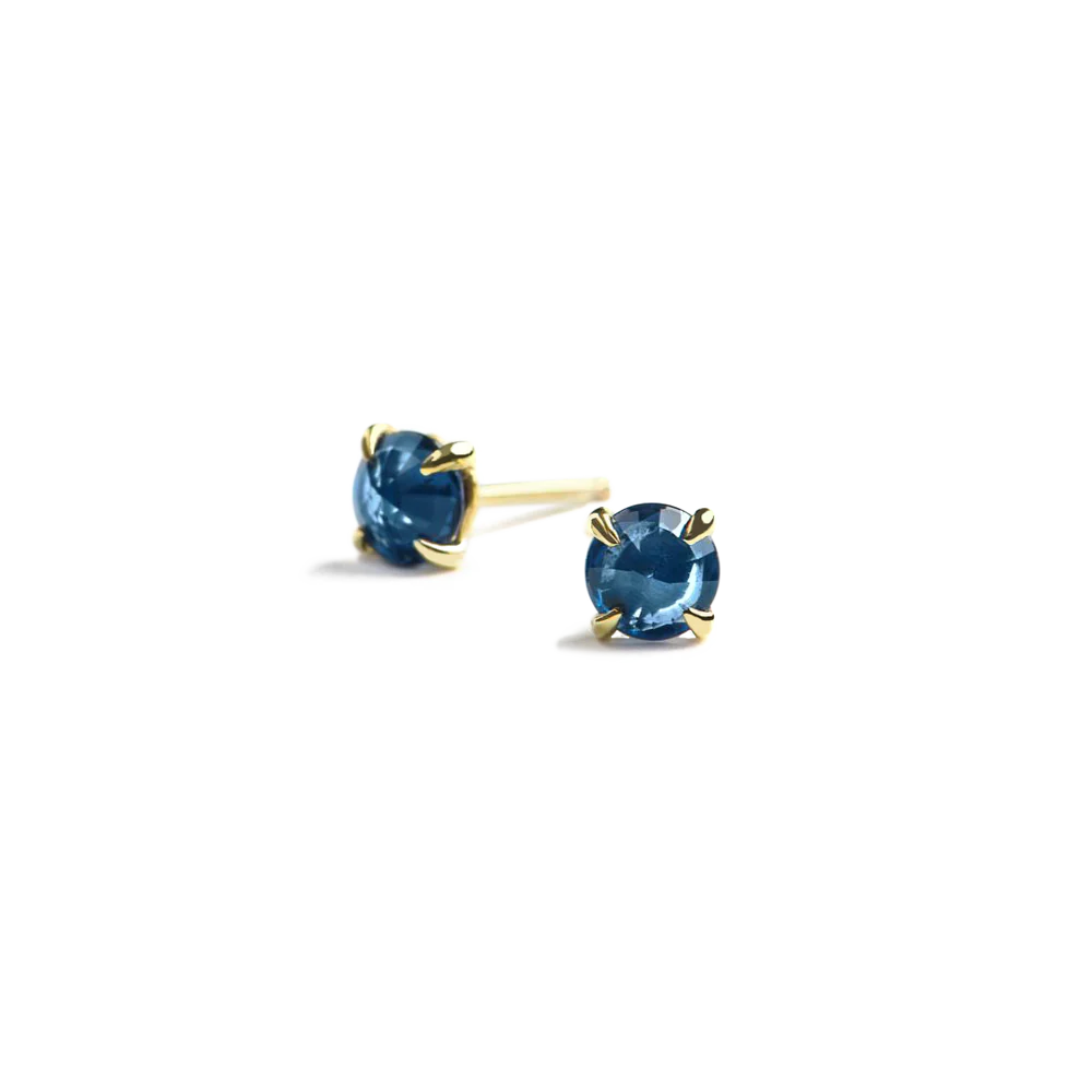Clarence Blue Sapphire Post Earrings