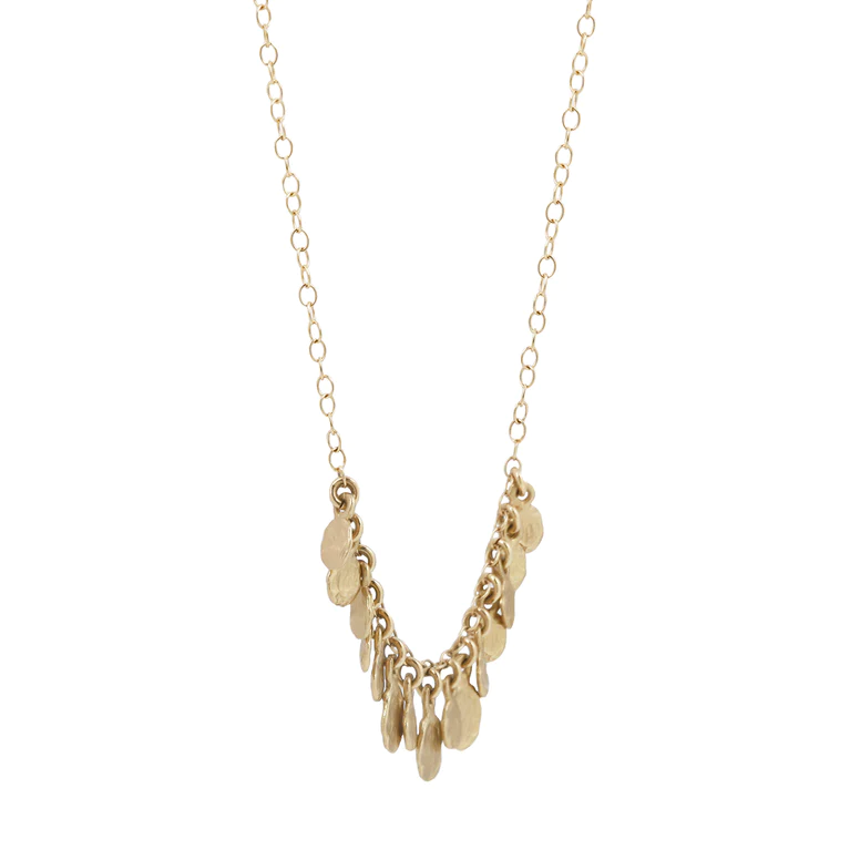 Small Golden Flake Cluster Necklace