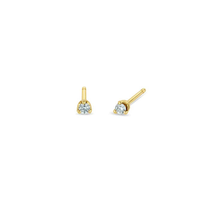 Diamond Solitaire Yellow Gold Post Earrings