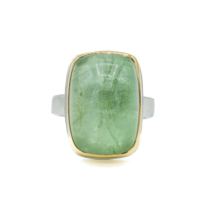Rectangular Green Tourmaline Ring