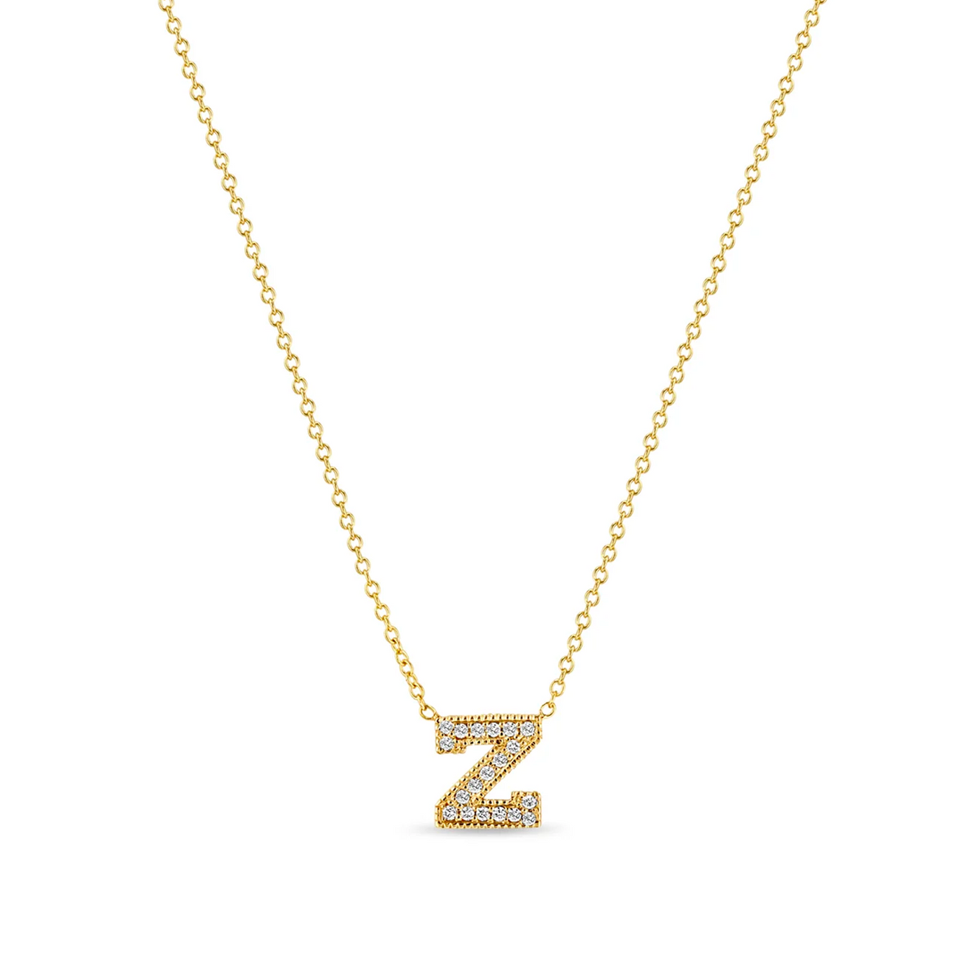 Diamond Z Initial Letter Necklace