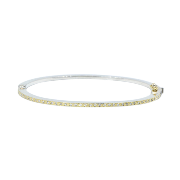 1.8mm Adam Yellow Gold All Diamond Bangle Bracelet