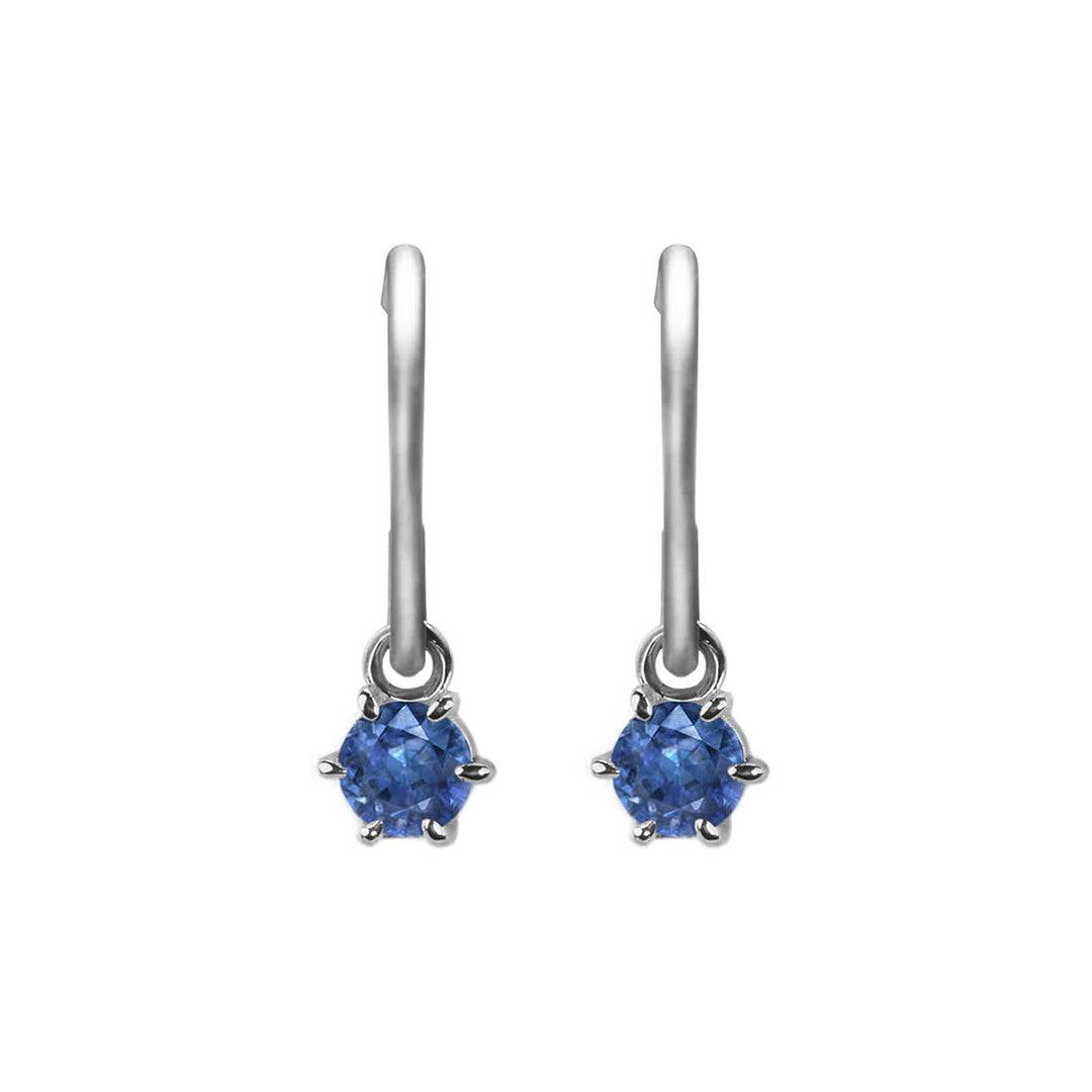 Gideon Blue Sapphire Hoop Earrings