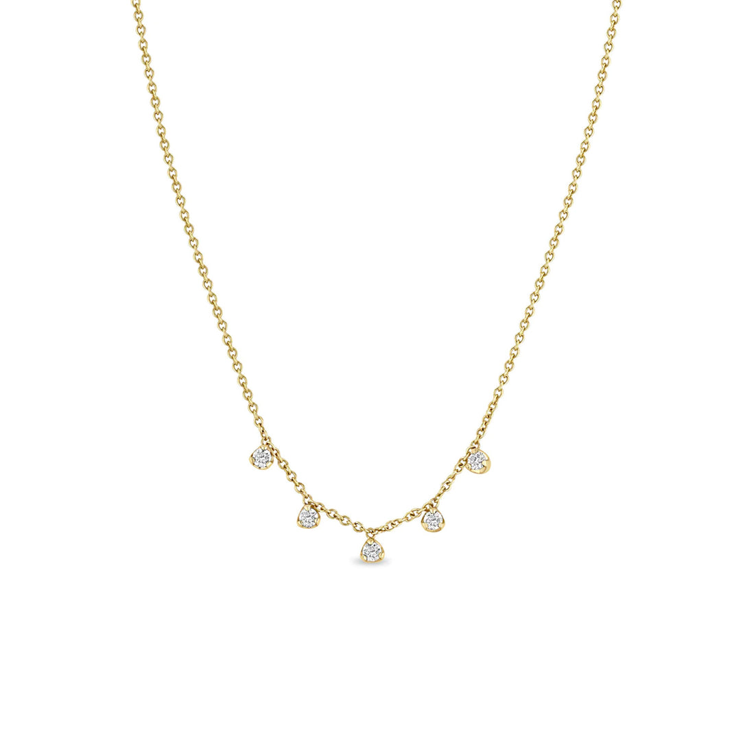 Zoe Chicco 5 Diamond Station Necklace