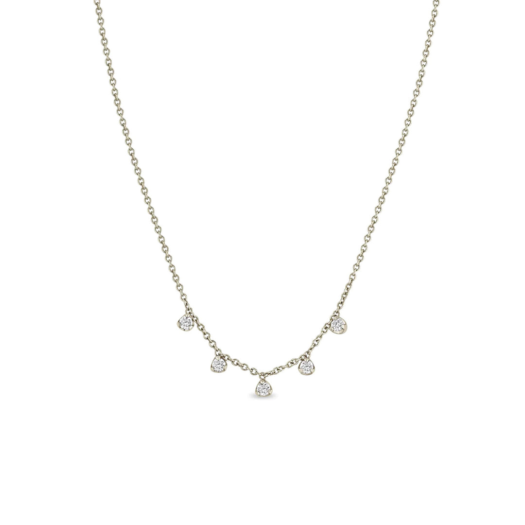 Zoe Chicco 5 Diamond Station White Gold Necklace