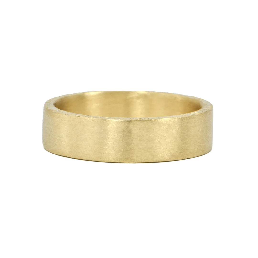 6.5mm Brushed Yellow Gold Band