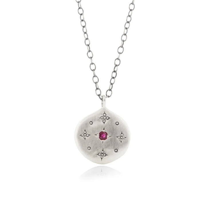 Ruby New Moon Pendant Necklace