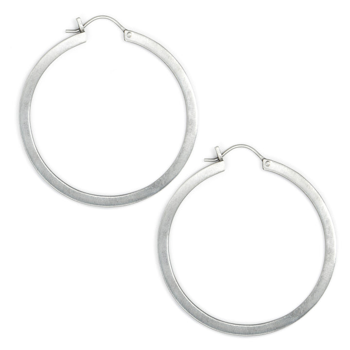 Large Flat Hoop Earrings