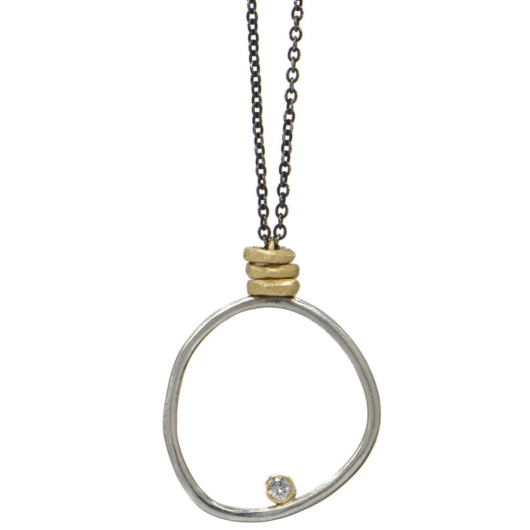 Medium Halo + Diamond Necklace