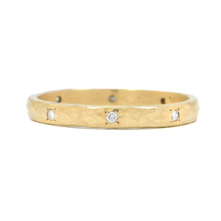 Hammered Eight Diamond Band