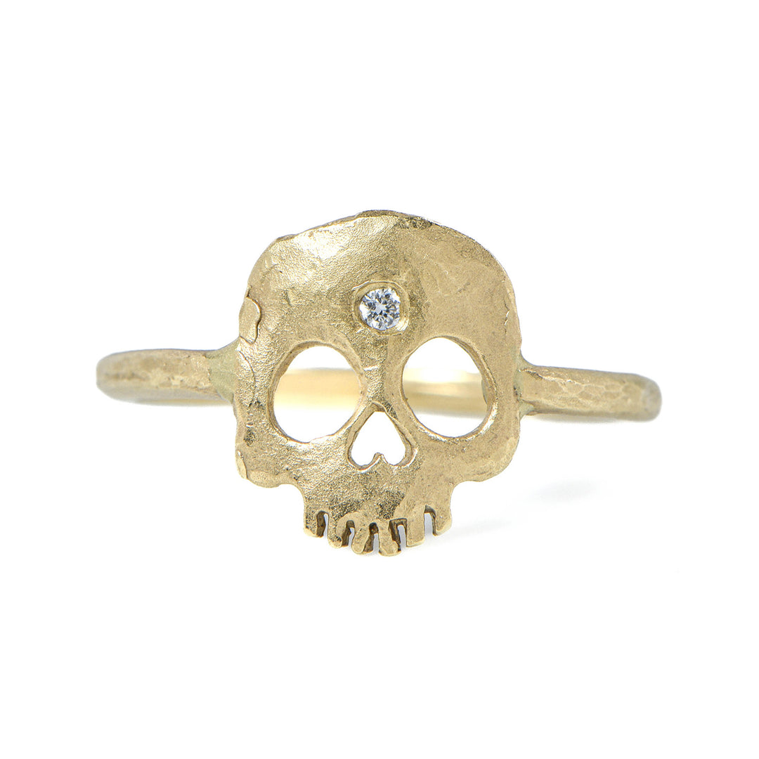 Diamond Third Eye Skull Ring