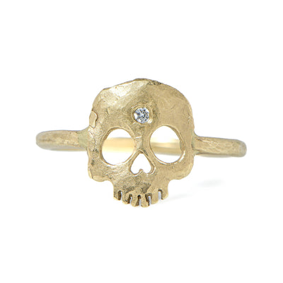Skull with Diamond Third Eye Ring