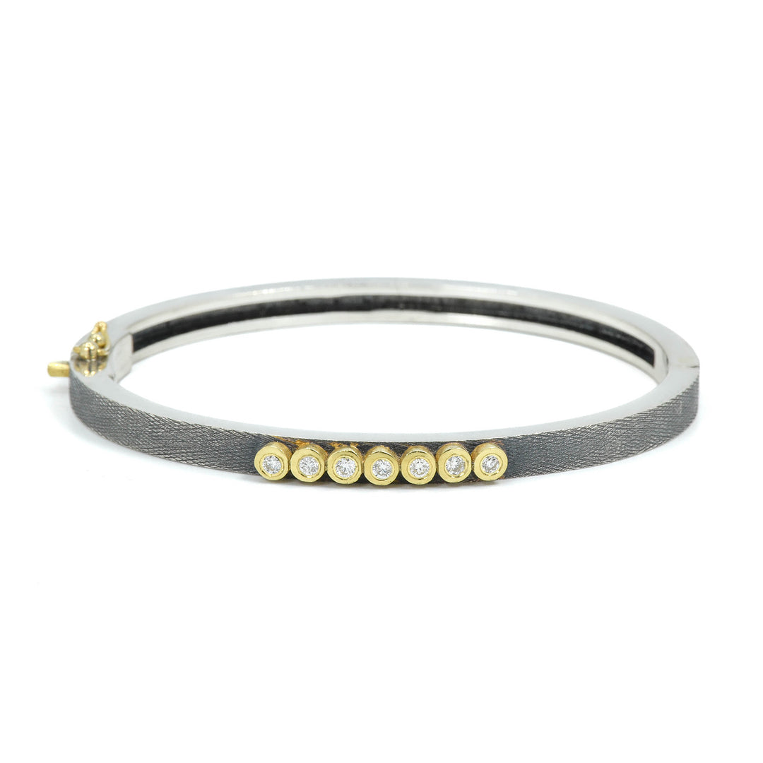 4mm Sophia Lux Gold and Silver Bangle Bracelet