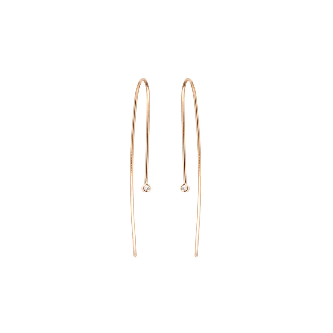 Tiny Diamond Wire Earrings