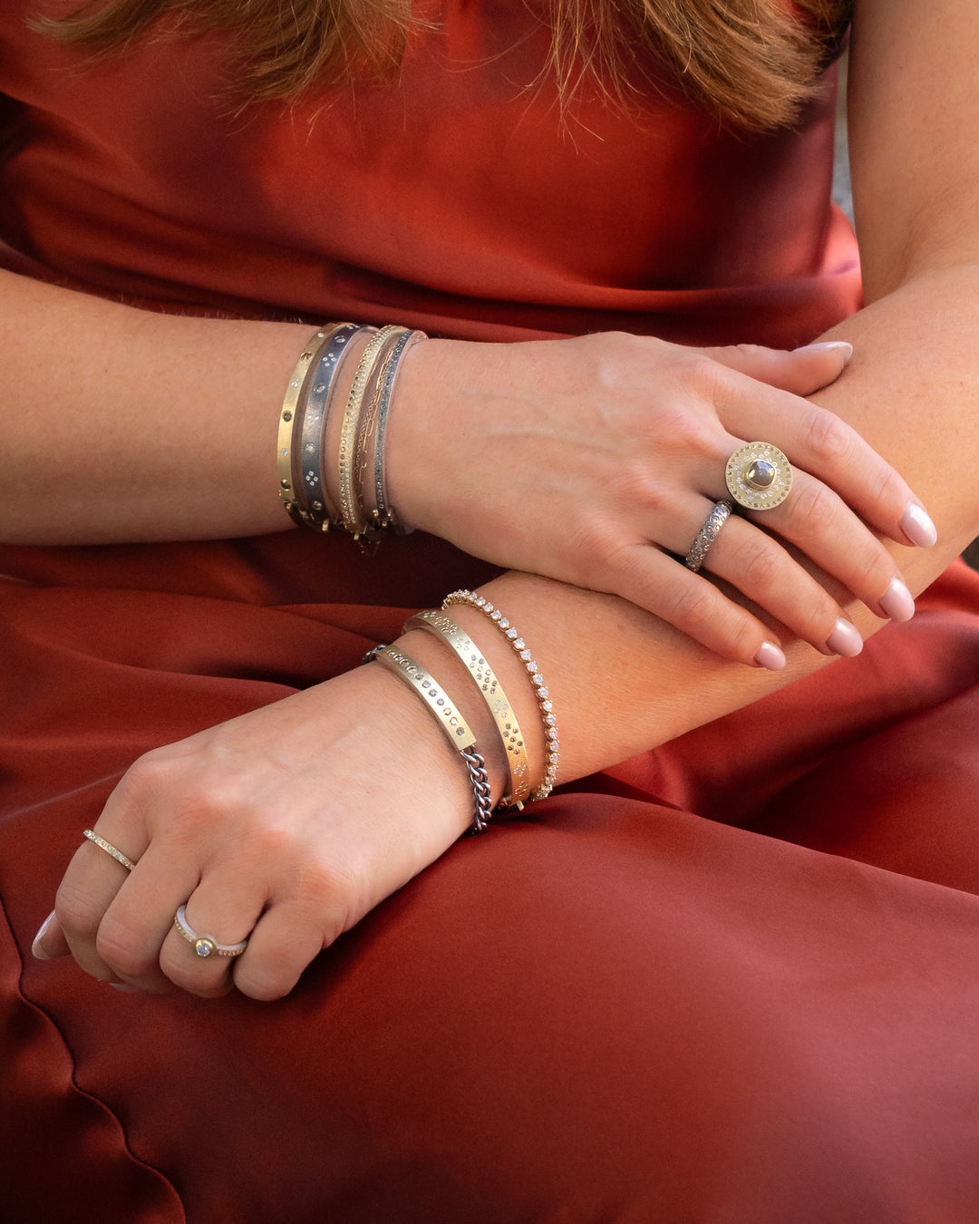 2.5 mm Adam Champagne Diamond Silver Bracelet