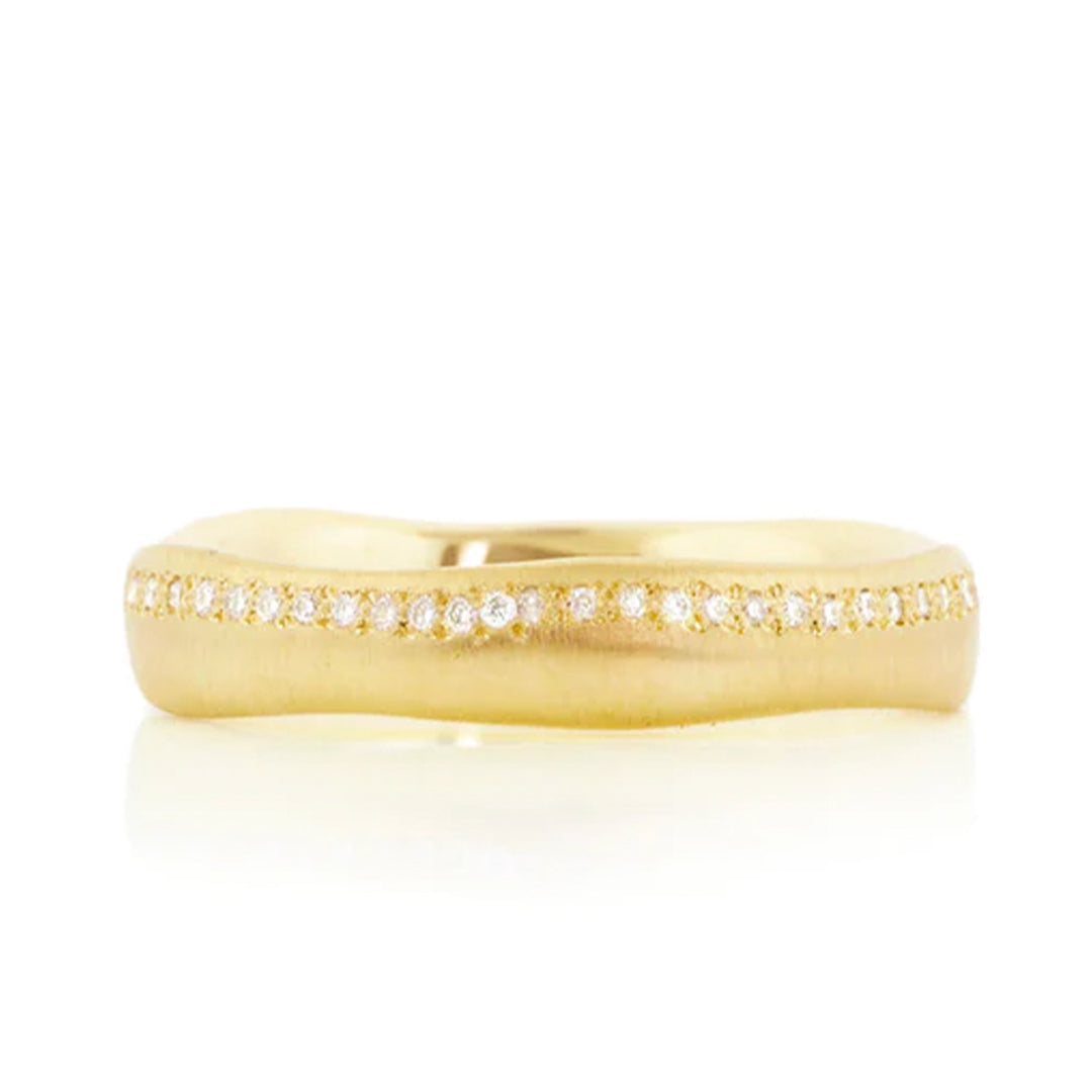 Adel Chefridi 18K Yellow Gold Diamond Riverbank Band