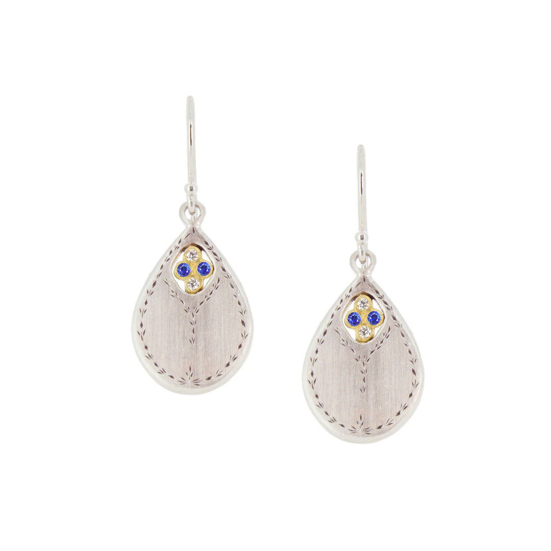 Adel Chefridi Sapphire & Diamond Secret Garden Drop Earrings