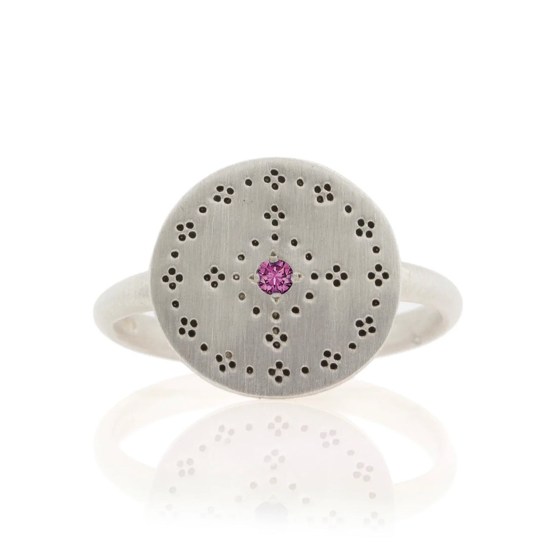 Adel Chefridi Sterling Pink Sapphire Nostalgia Ring