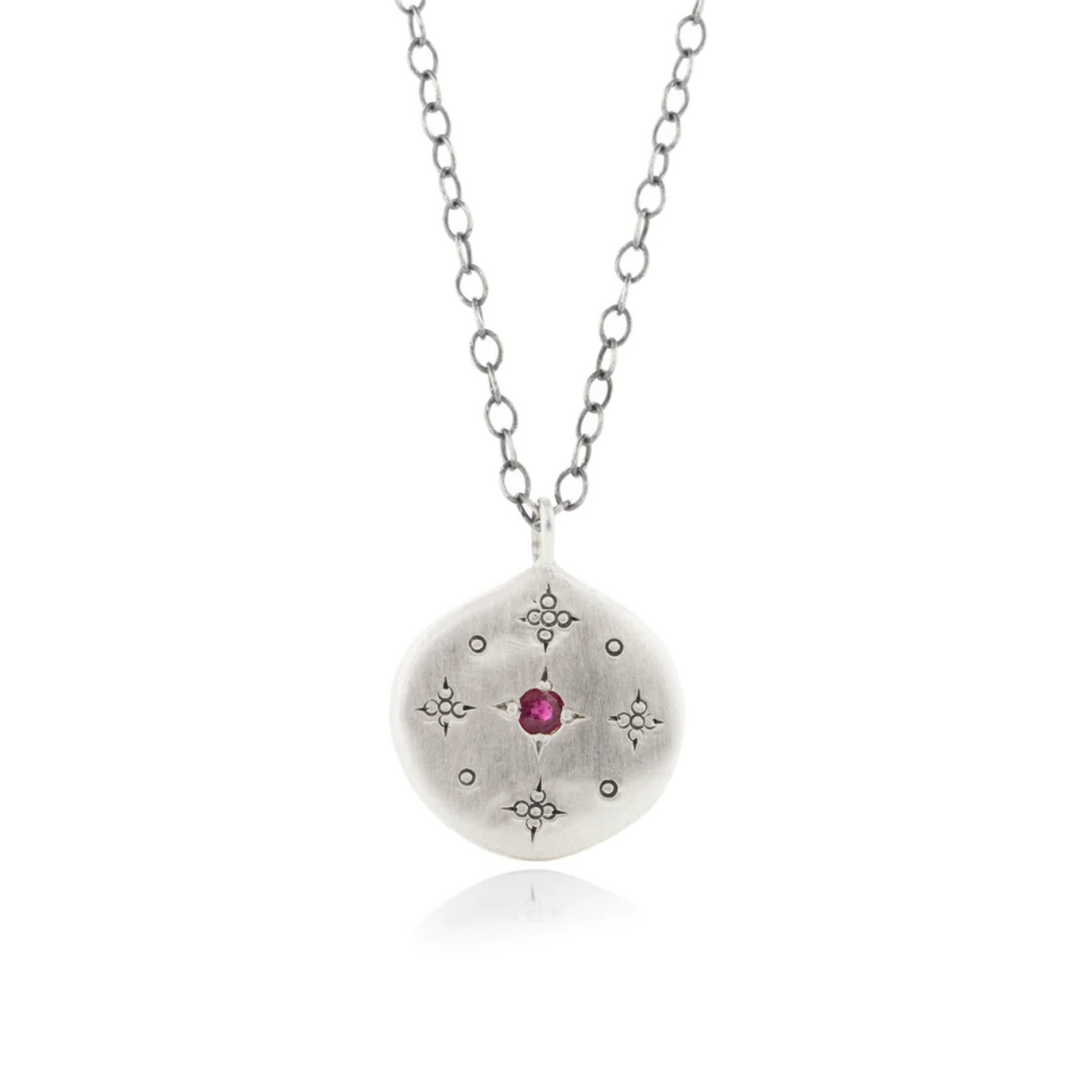 Adel Chefridi Sterling Ruby New Moon Pendant Necklace