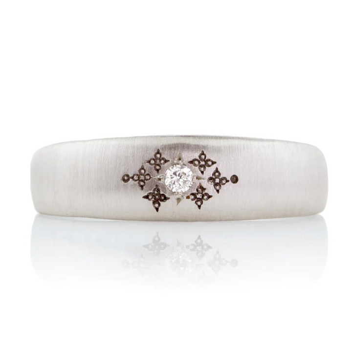 Adel Chefridi Sterling Tapered Silver Moon Diamond Band