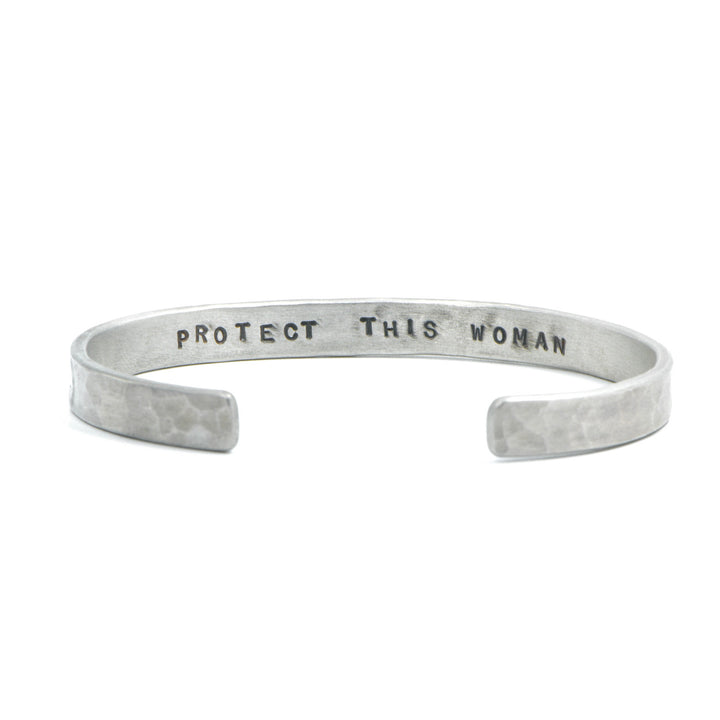 "Protect This Woman" Hammered Cuff Bracelet