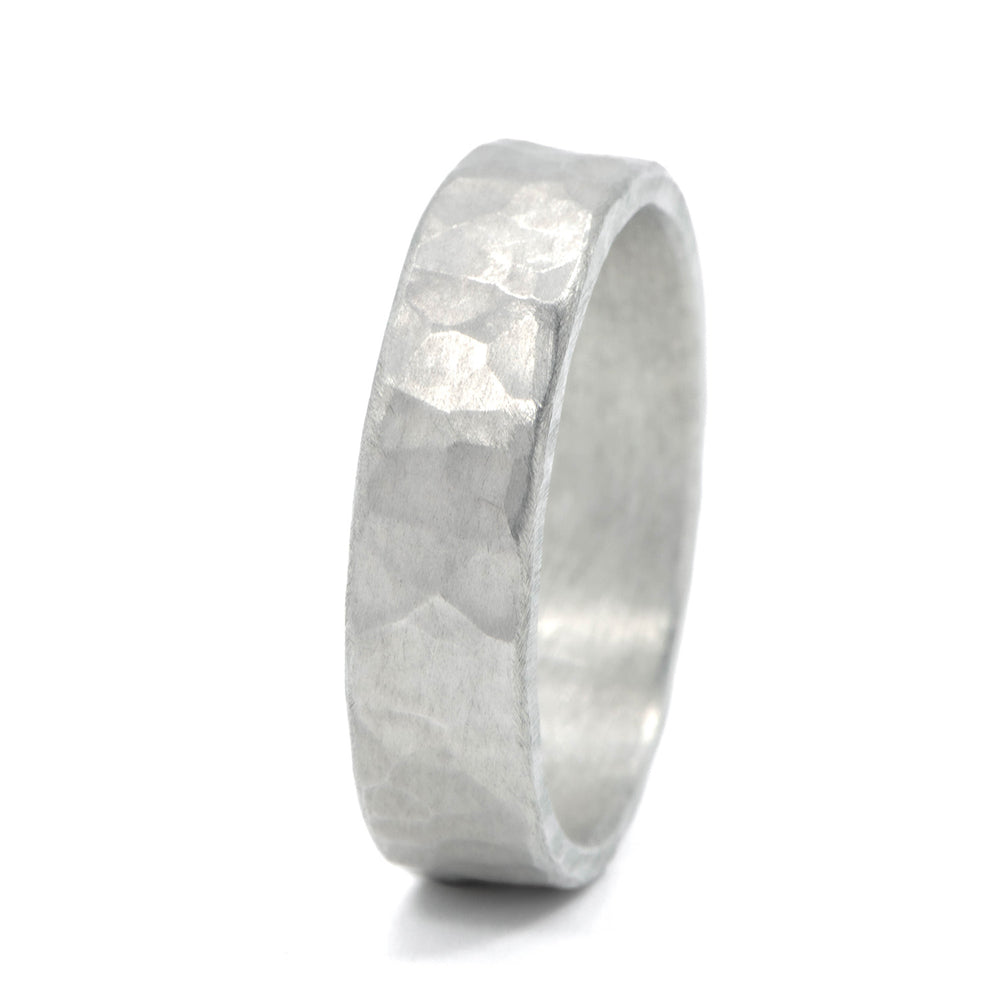 Annie Fensterstock Sterling 6mm Hammered Band