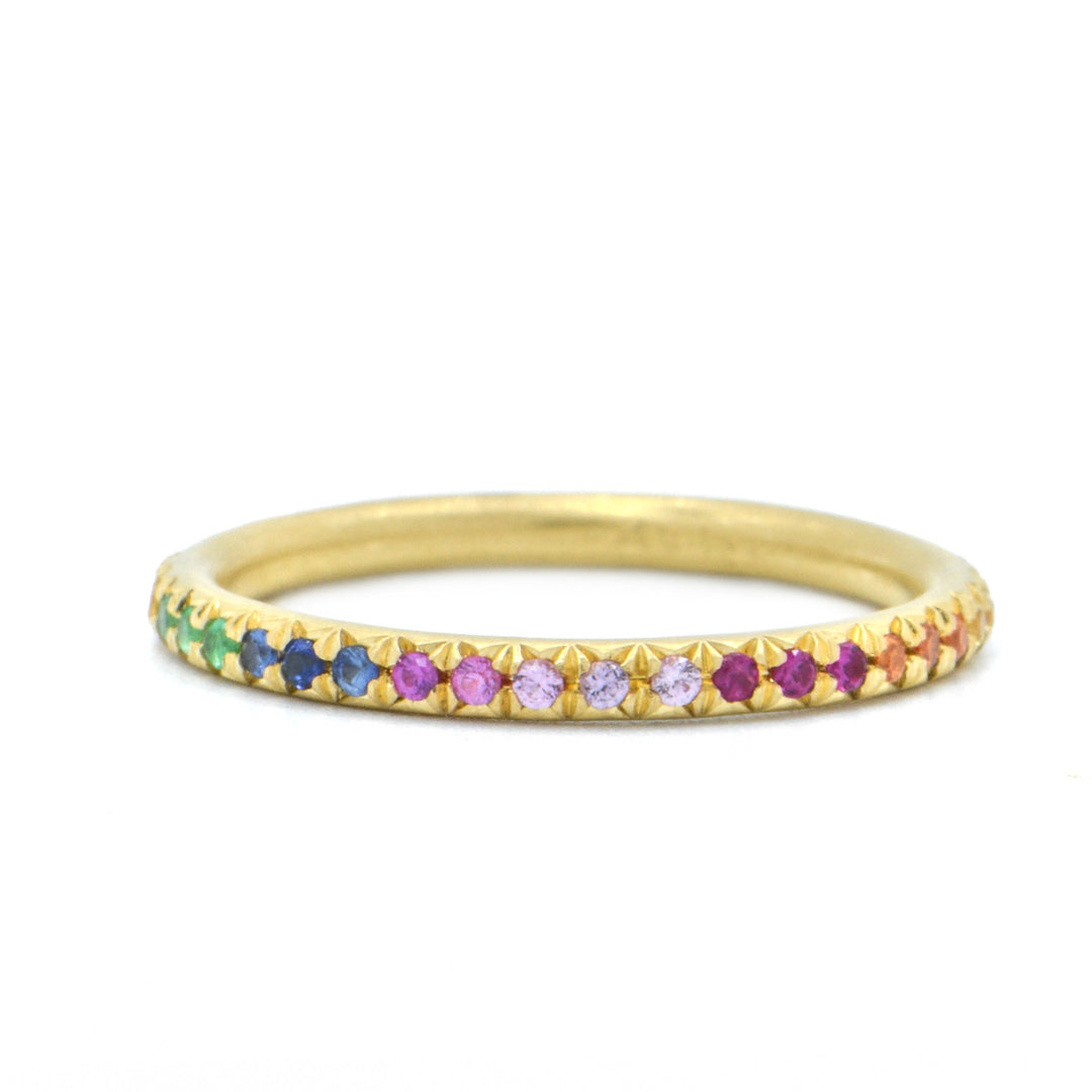 Annie Fensterstock Yellow Gold Rainbow Glitter Band